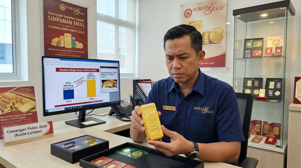 menyesal tak beli emas 5 tahun lepas sambil pegang jongkong emas